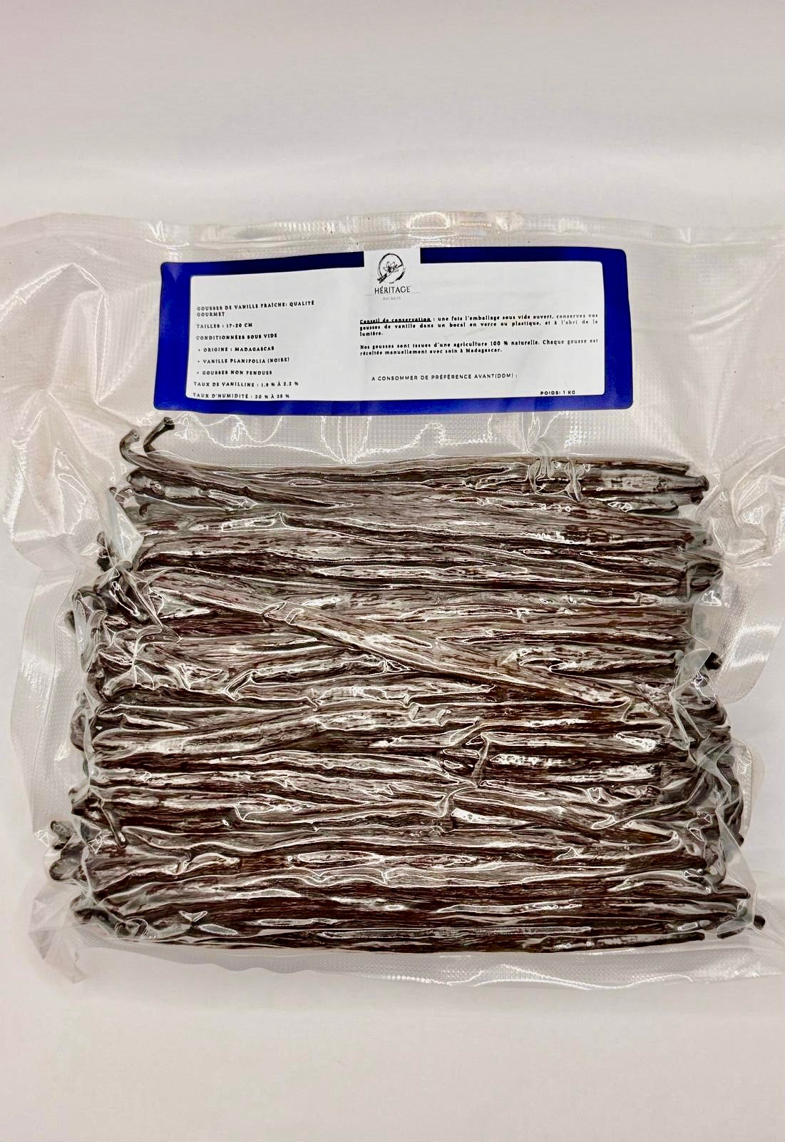 Gousses de Vanille Bourbon Gourmet – Madagascar (17-20 cm) – Sachet 1kg sous vide